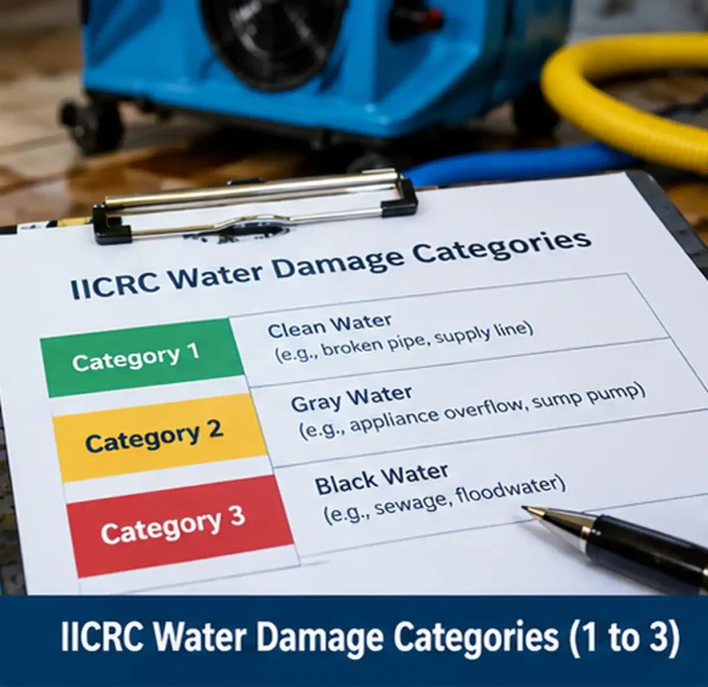 IICRC Water Damage Categories